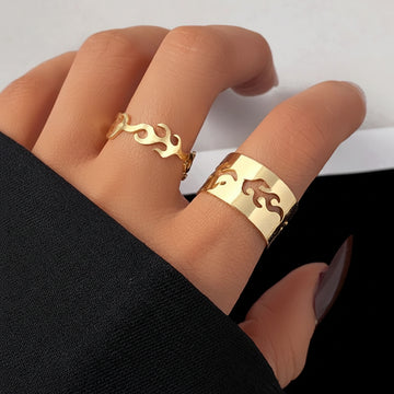 Star couple Matching Rings With Elegant Star Design For Couples