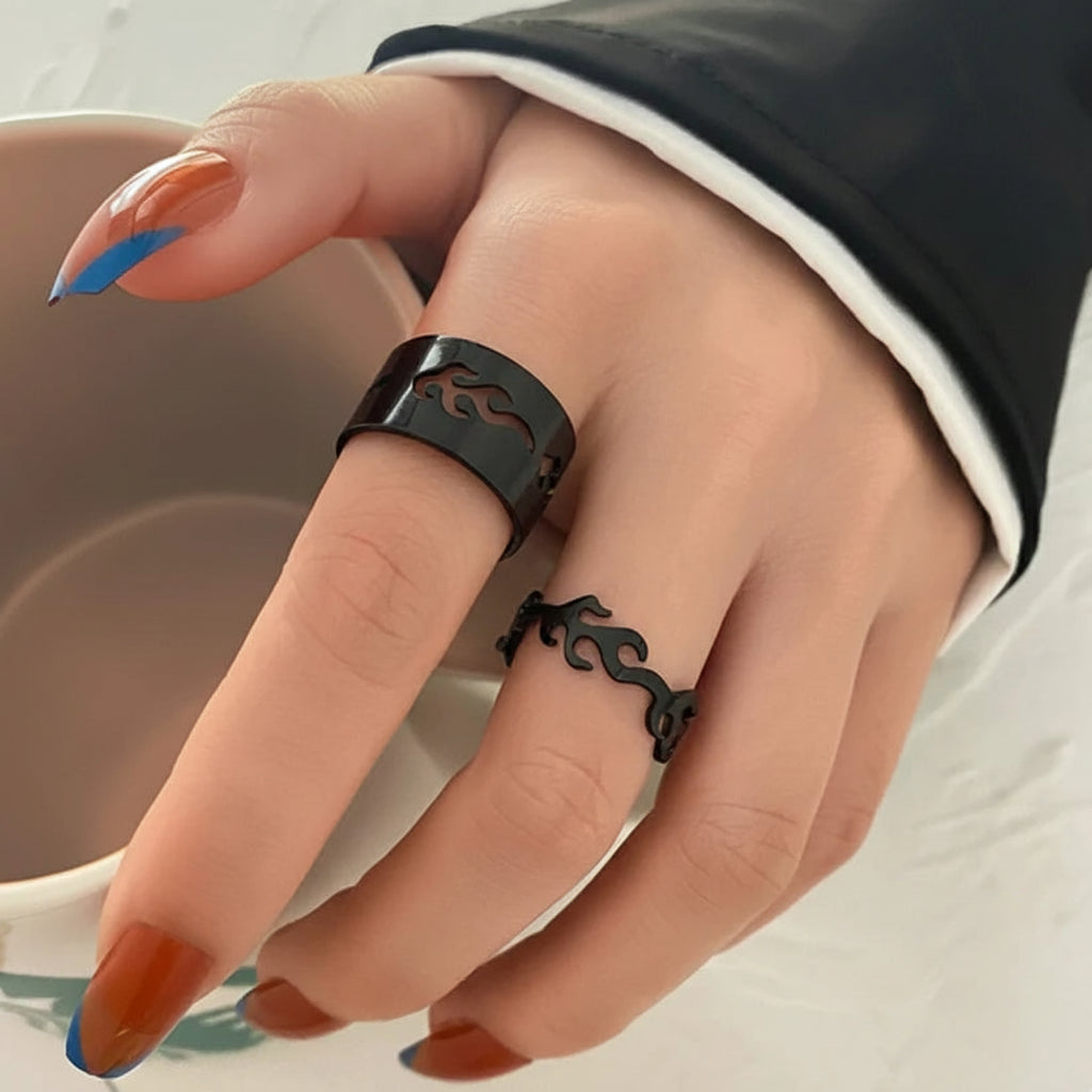 Star couple Matching Rings With Elegant Star Design For Couples